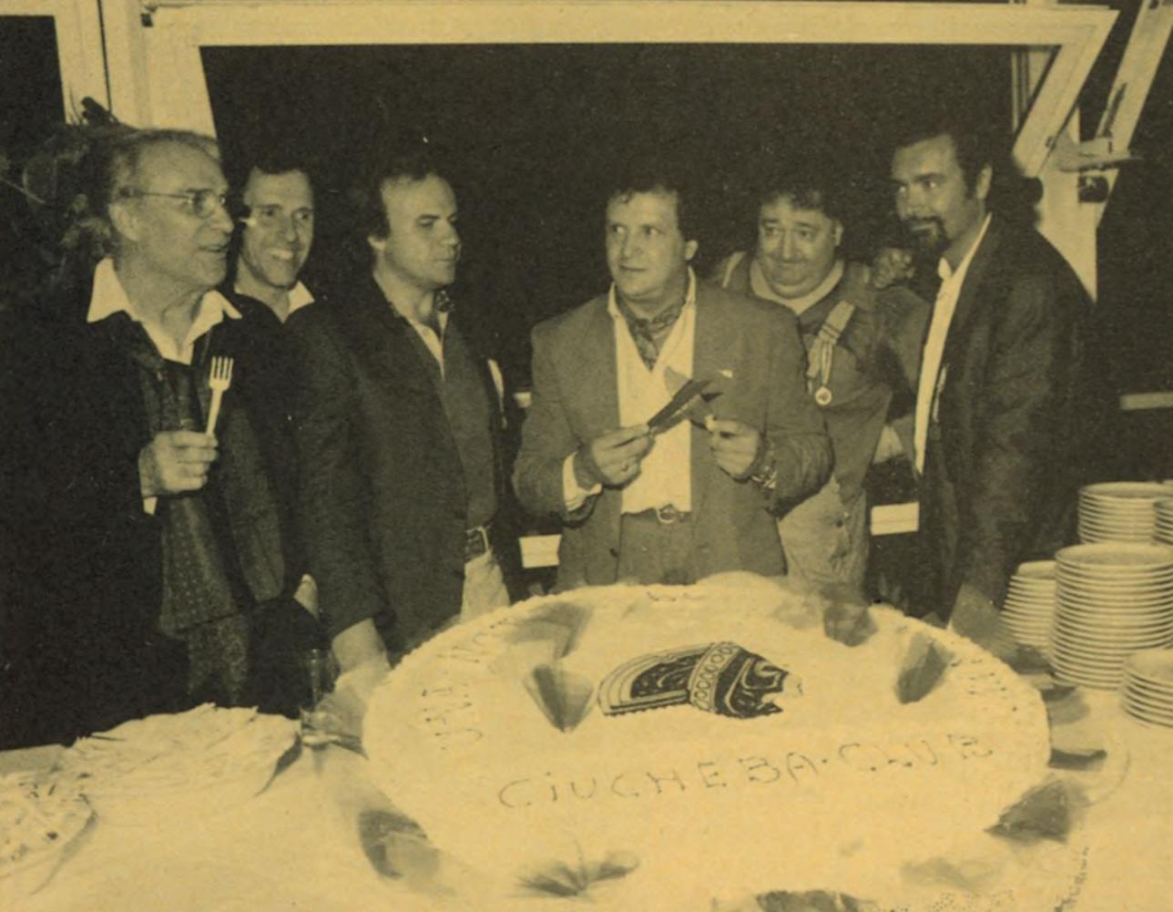 Giorgio Albertazzi, Jerry Calà, Mauro Donati, il cabarettista Giorgio Aliati e Diego Abatantuono.