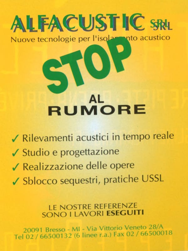 `Inserzione Alfacustic STOP al rumore