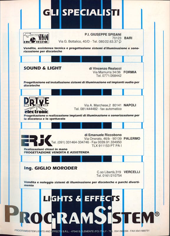 `Inserzione Programmi & Sistemi Luce Gli specialisti