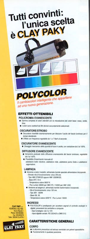 `Inserzione Clay Paky Tutti convinti l'unica scelta è Clay Paky