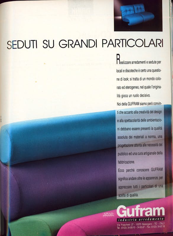 `Inserzione Gufram Seduti su grandi particolari