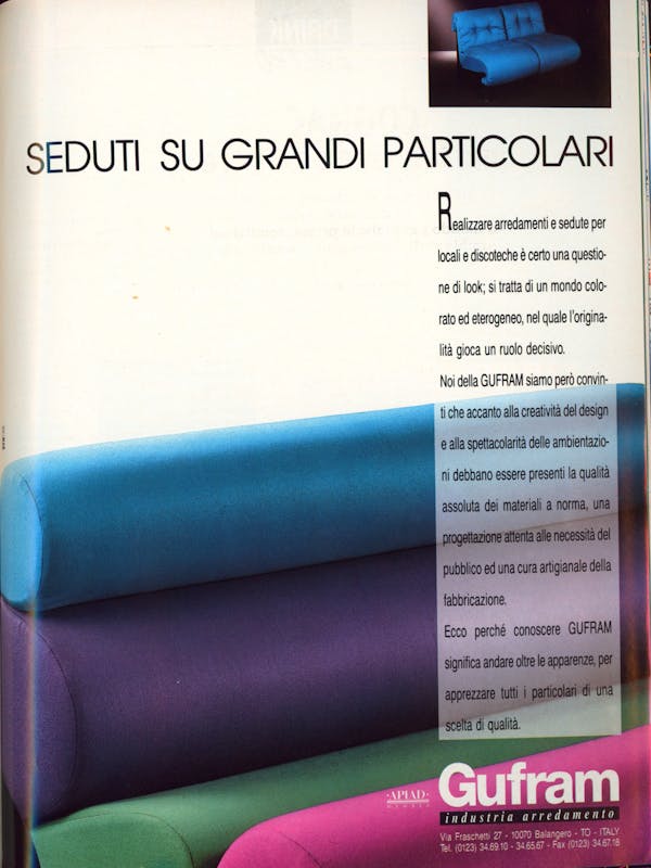 `Inserzione Gufram Seduti su grandi particolari