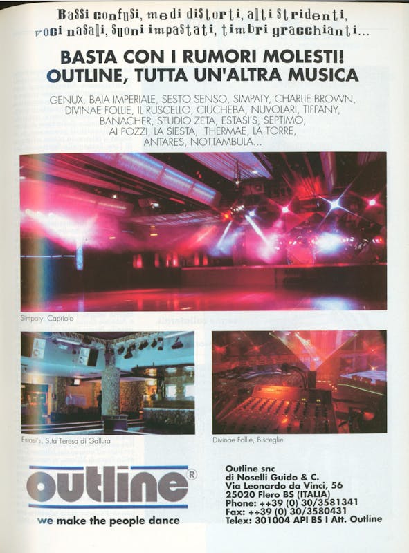 `Inserzione Outline Basta con i rumori molesti! Outline, tutta un'altra musica