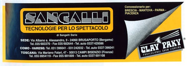 `Inserzione Sangalli Concessionario Clay Paky