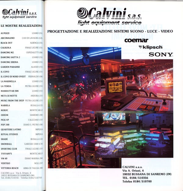`Inserzione Calvini Progettazione e realizzazione sistemi suono - luce - video