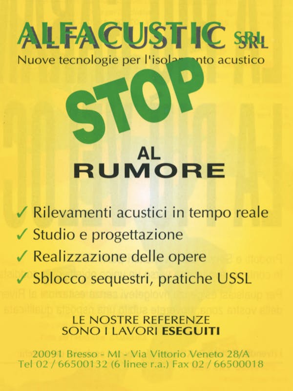 `Inserzione Alfacustic STOP al rumore