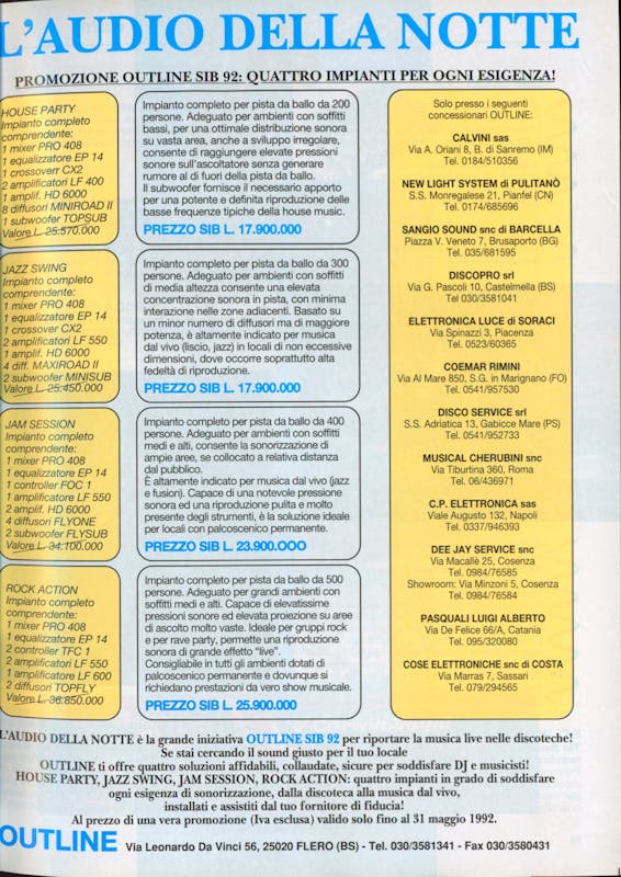 `Inserzione Outline L'audio della notte