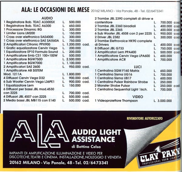 `Inserzione ALA Audio Light Assistance Le occasioni del mese