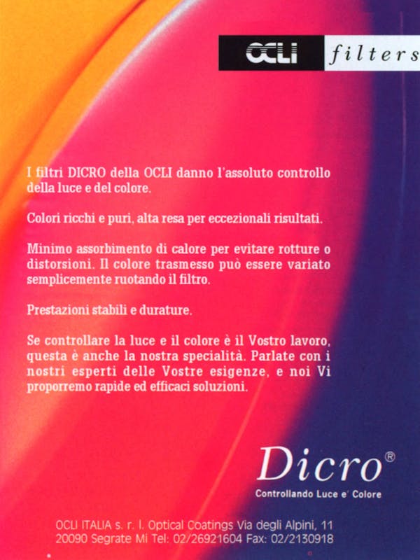 `Inserzione OCLI Dicro filters