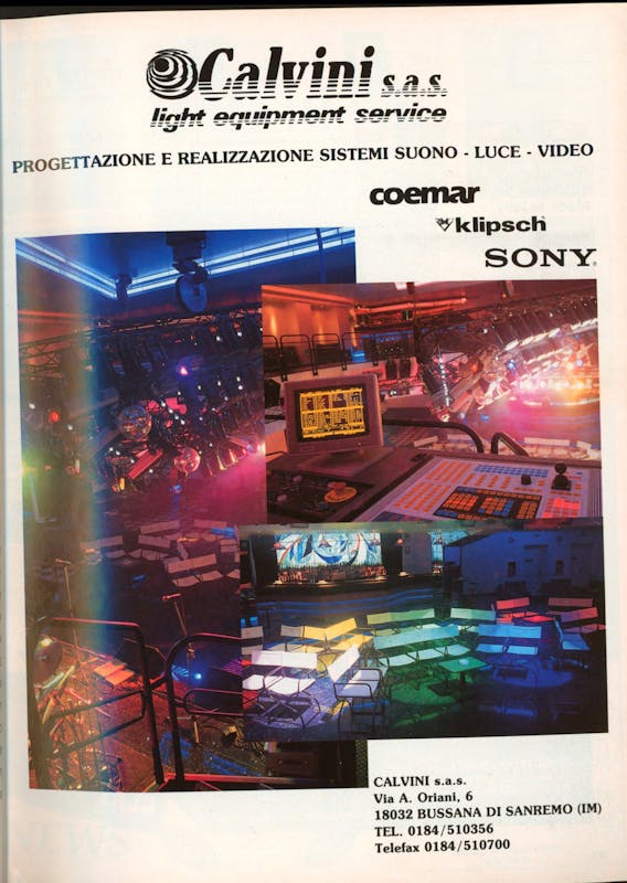 `Inserzione Calvini Progettazione e realizzazione sistemi suono - luce - video
