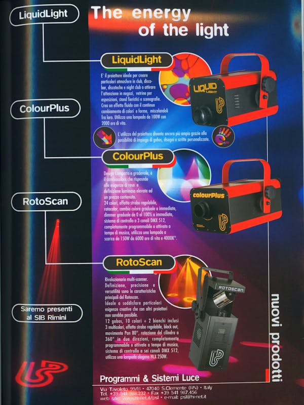 `Inserzione Programmi & Sistemi Luce The energy of the light