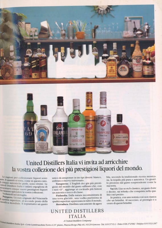 `Inserzione United Distillers Italia United Distillers Italia vi invita ad arricchire la vostra collezione dei più prestigiosi liquori del mondo. 