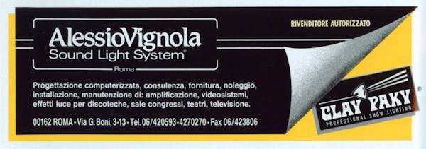 `Inserzione Alessio Vignola Rivenditore autorizzato Clay Paky