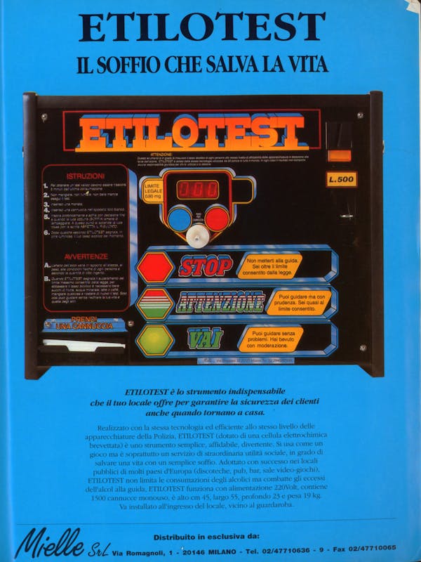 `Inserzione Mielle Etilotest