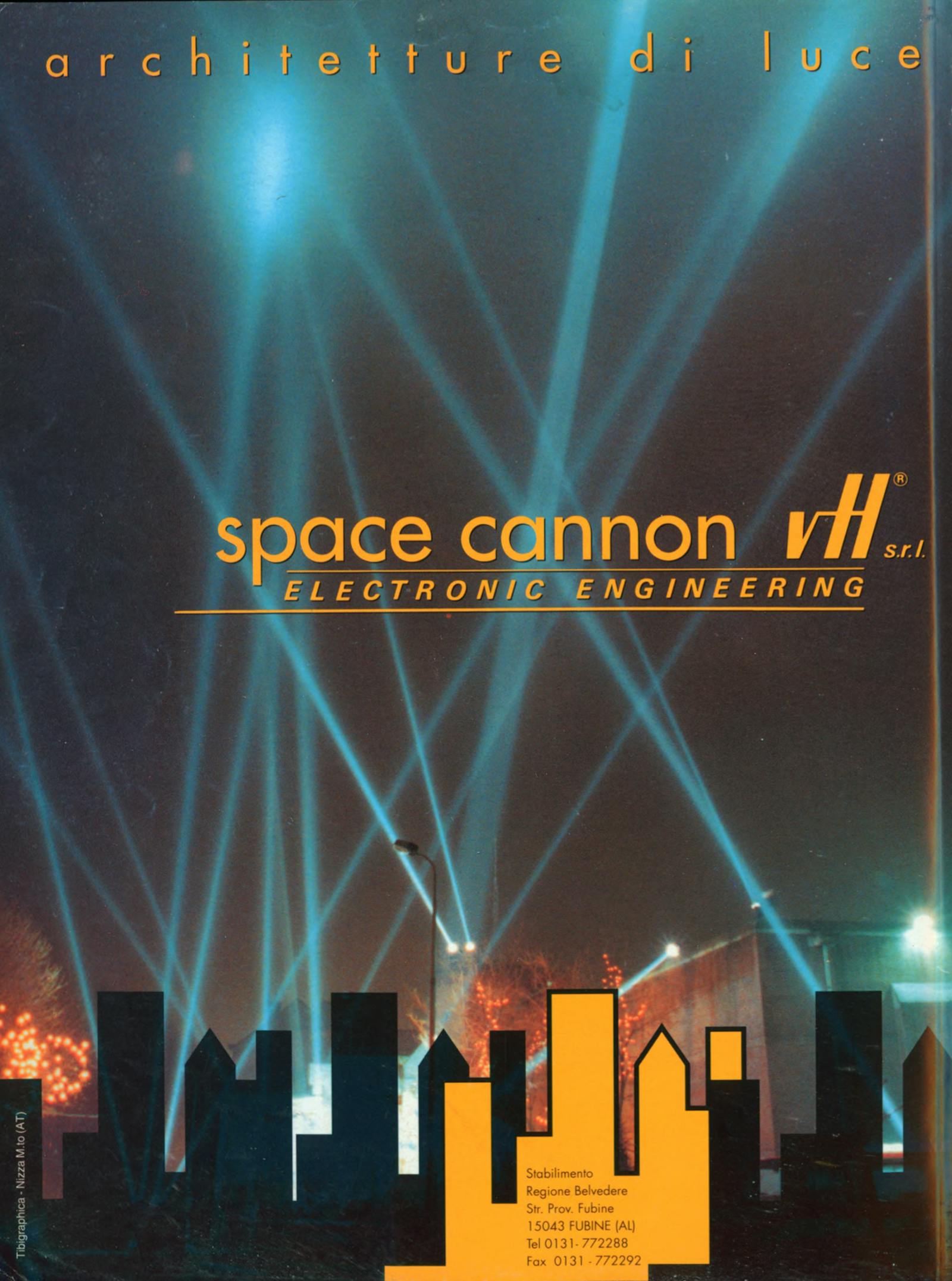 Pubblicità Space Cannon vH: Architetture di luce