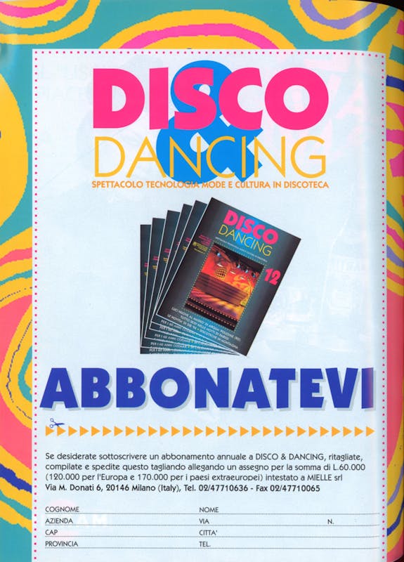 `Inserzione Mielle Abbonamenti Disco&Dancing