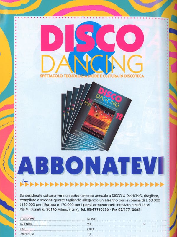`Inserzione Mielle Abbonamenti Disco&Dancing