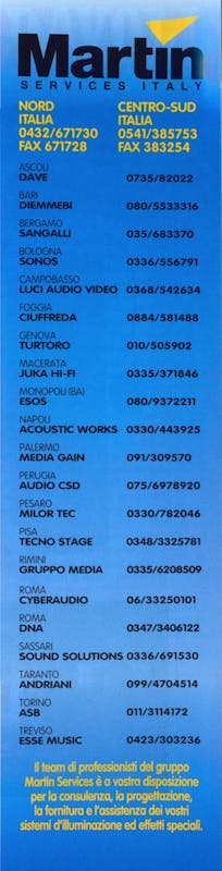 `Inserzione Martin Professional Italy Martin Services