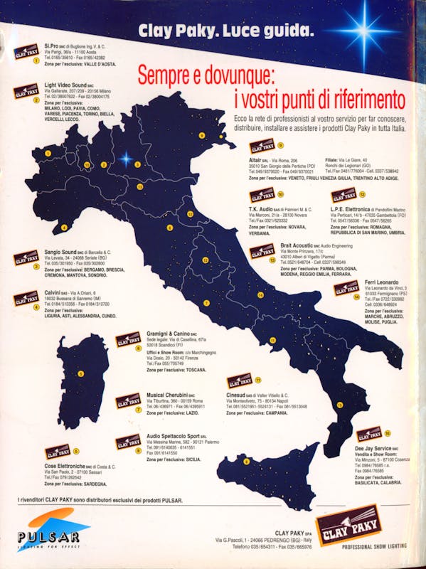 `Inserzione Clay Paky Clay Paky. Luce Guida.