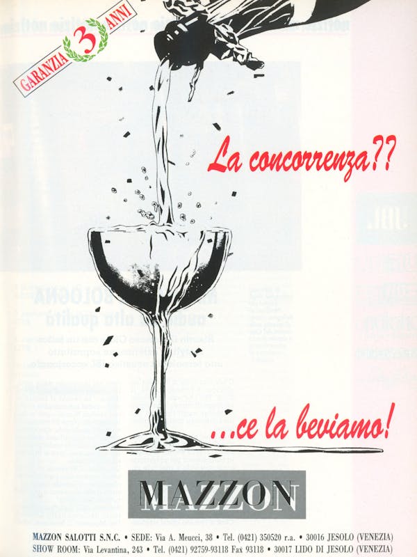 `Inserzione Mazzon Salotti La concorrenza?? ..ce la beviamo!