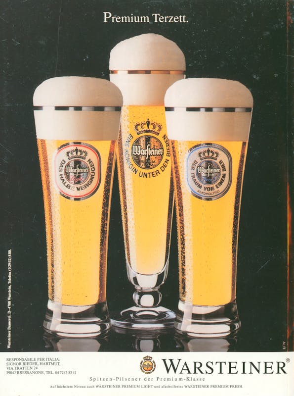 `Inserzione Warsteiner Premium Terzett