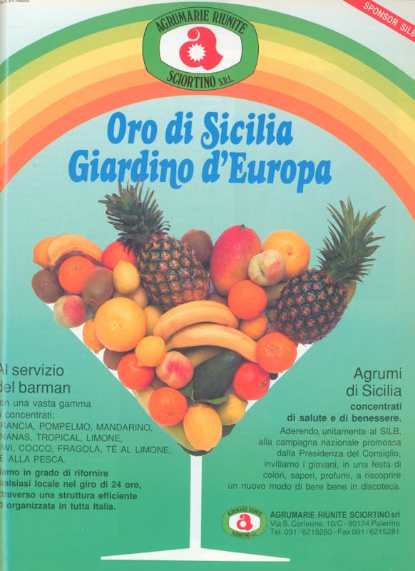 `Inserzione Agrumarie Riunite Sciortino Oro di Sicilia Giardino d’Europa