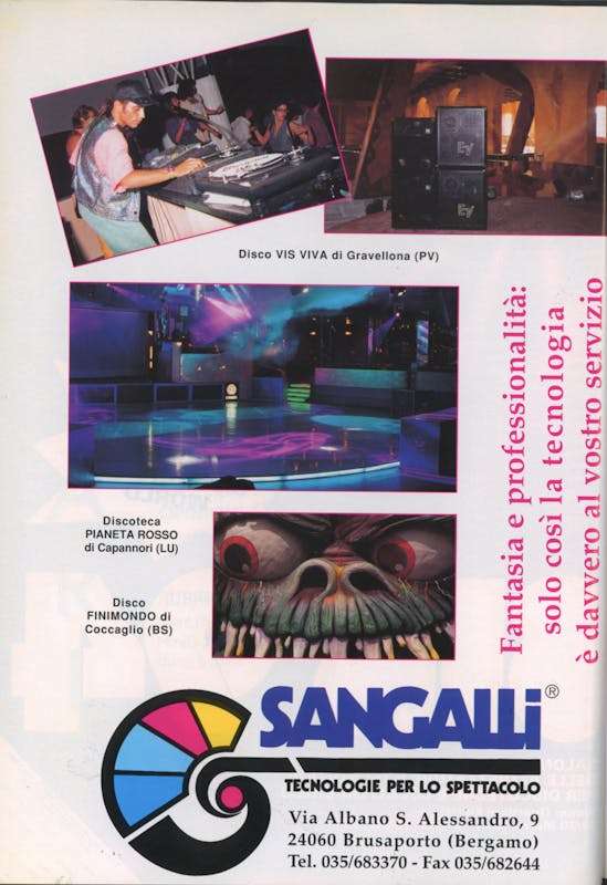 `Inserzione Sangalli Sangalli Tecnologie per lo spettacolo