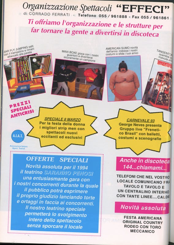 `Inserzione Effeci Organizzazione Spettacoli 