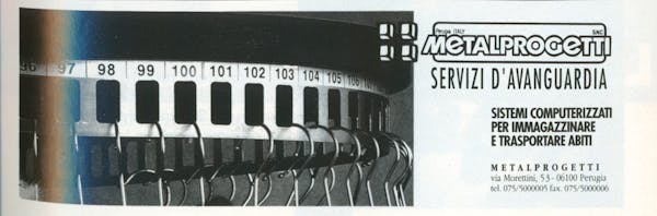 `Inserzione Metalprogetti Sistemi computerizzati per immagazzinare e trasportare abiti