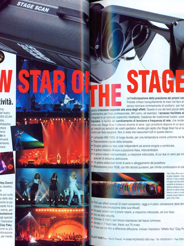`Inserzione Clay Paky The new star of the stage