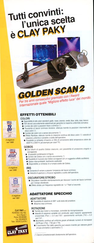 `Inserzione Clay Paky Tutti convinti l'unica scelta è Clay Paky