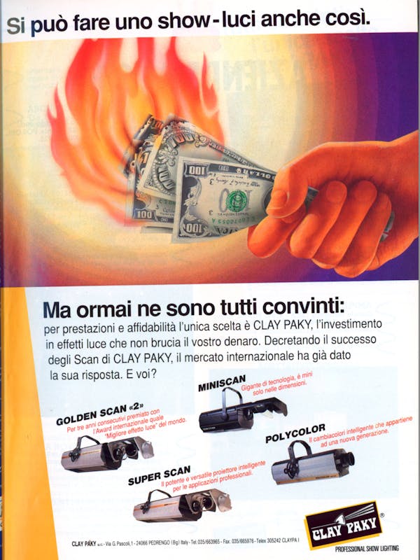 `Inserzione Clay Paky Si può fare uno show-luci anche così