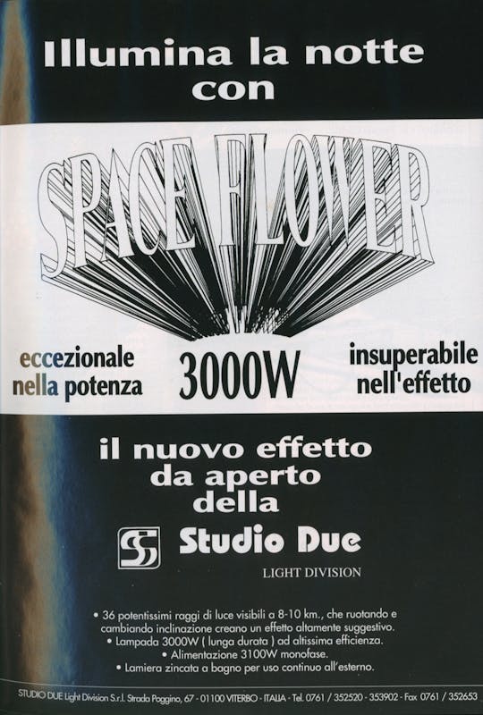`Inserzione Studio Due Illumina la notte con Space Flower 3000W