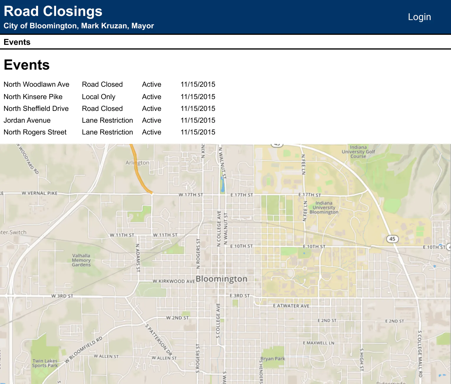 A screen shot of the app before I joined the project
