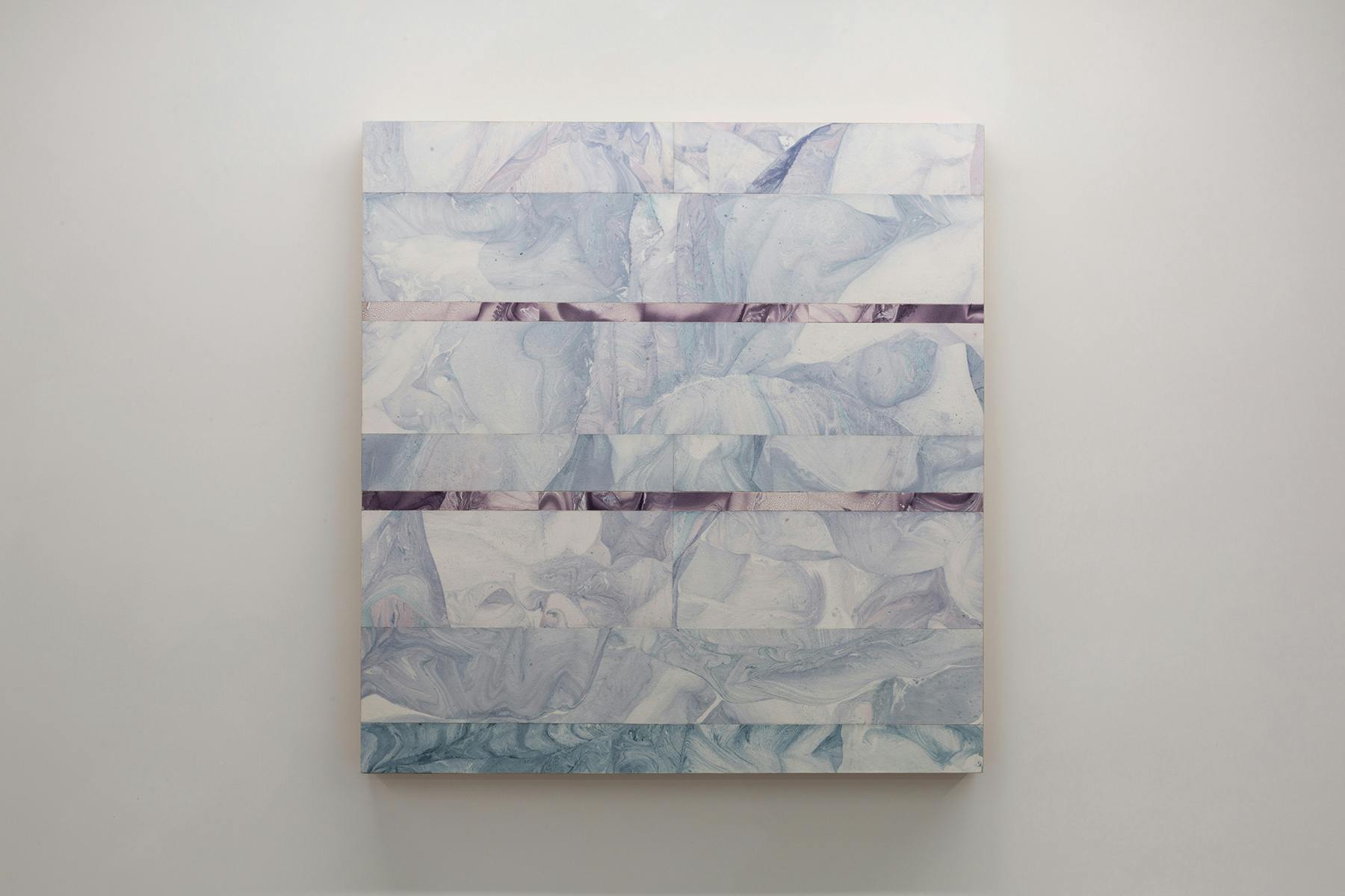 I fuochi della notte #1, Bernardo Tirabosco, 2023, stampa marmorizzata su carta, su tavola, 68 x 65 x 4,5 cm