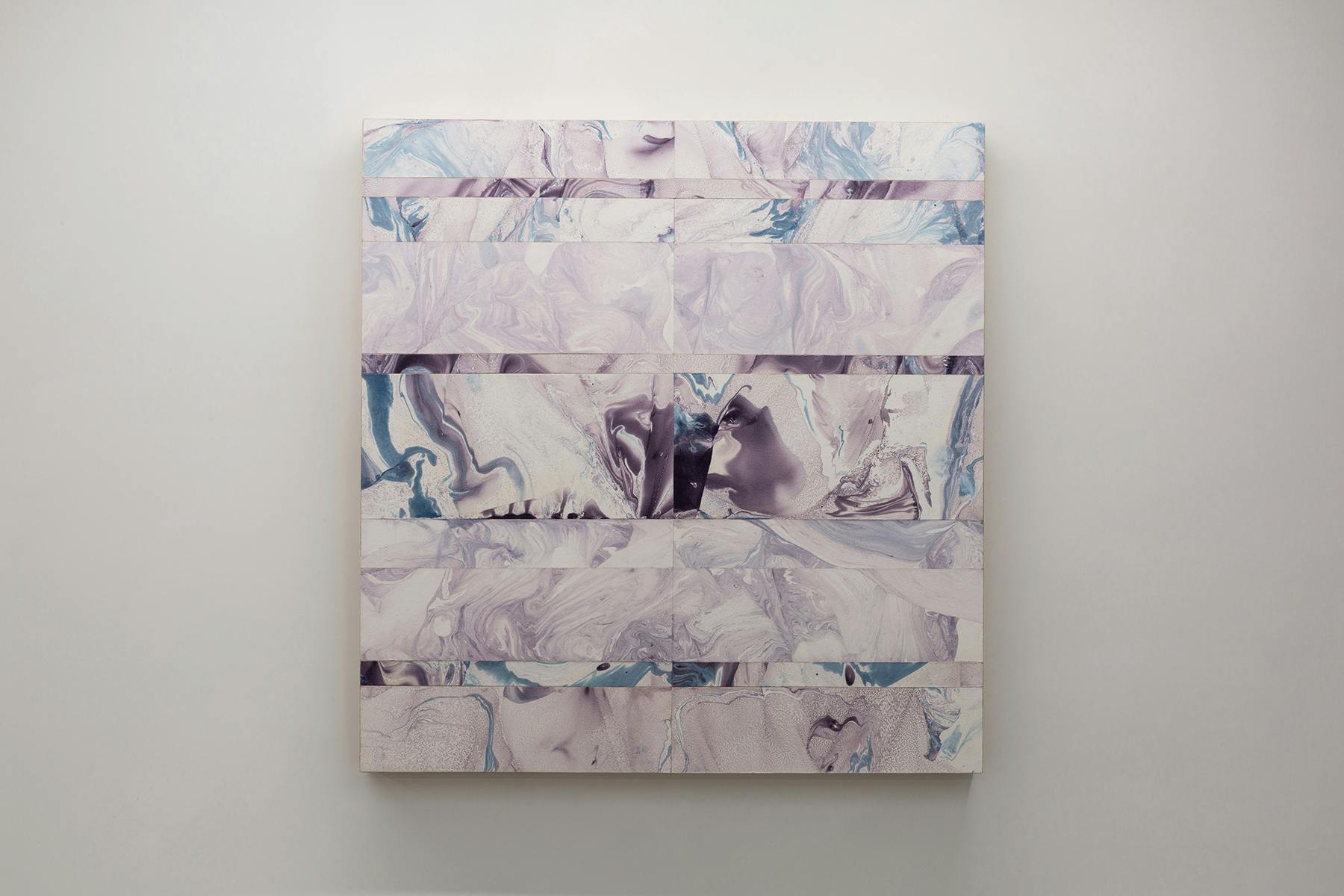I fuochi della notte #2, Bernardo Tirabosco, 2023, stampa marmorizzata su carta, su tavola, 68 x 65 x 4,5 cm