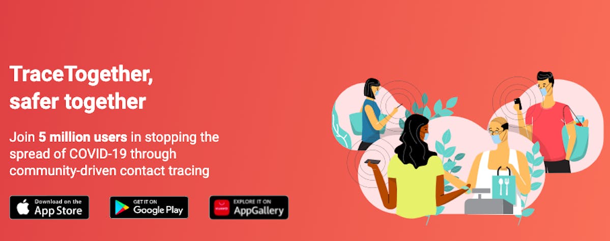 TraceTogether app for SafeEntry check-ins.