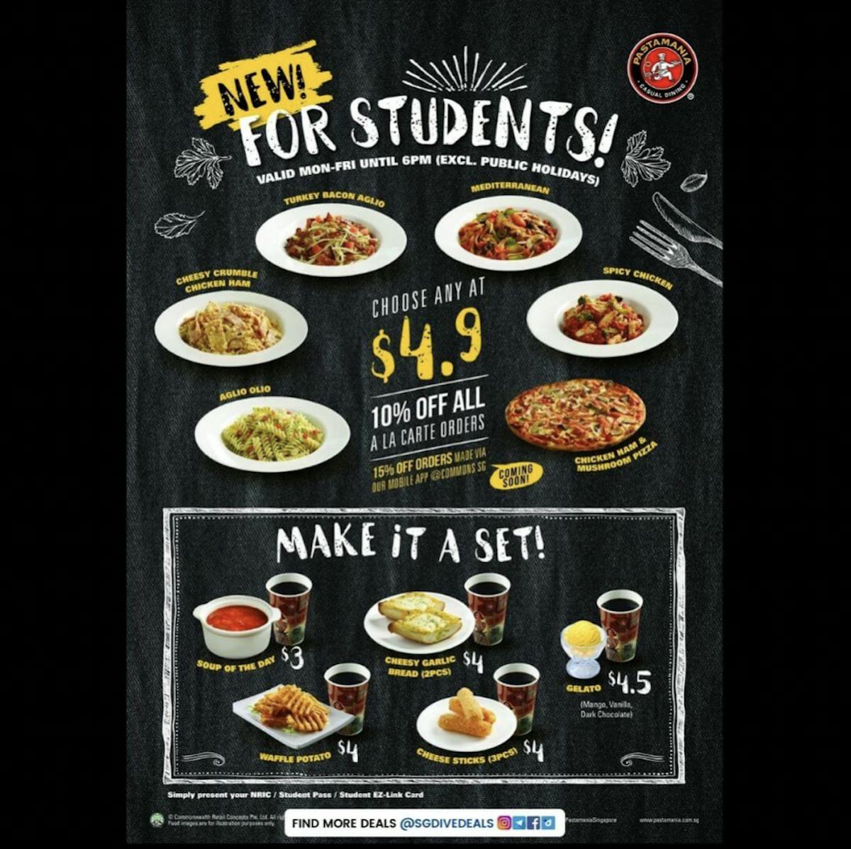 mains at $4.90 for students
