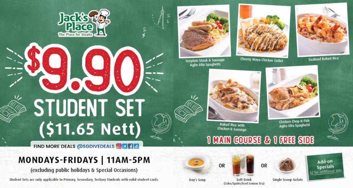 Jack's Place: Student Sets at only $9.90++ 