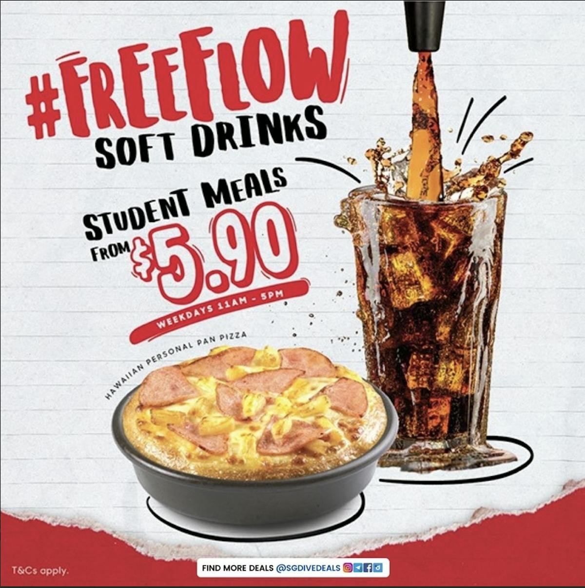 student meal promotion from $5.90++ with free-flow drinks