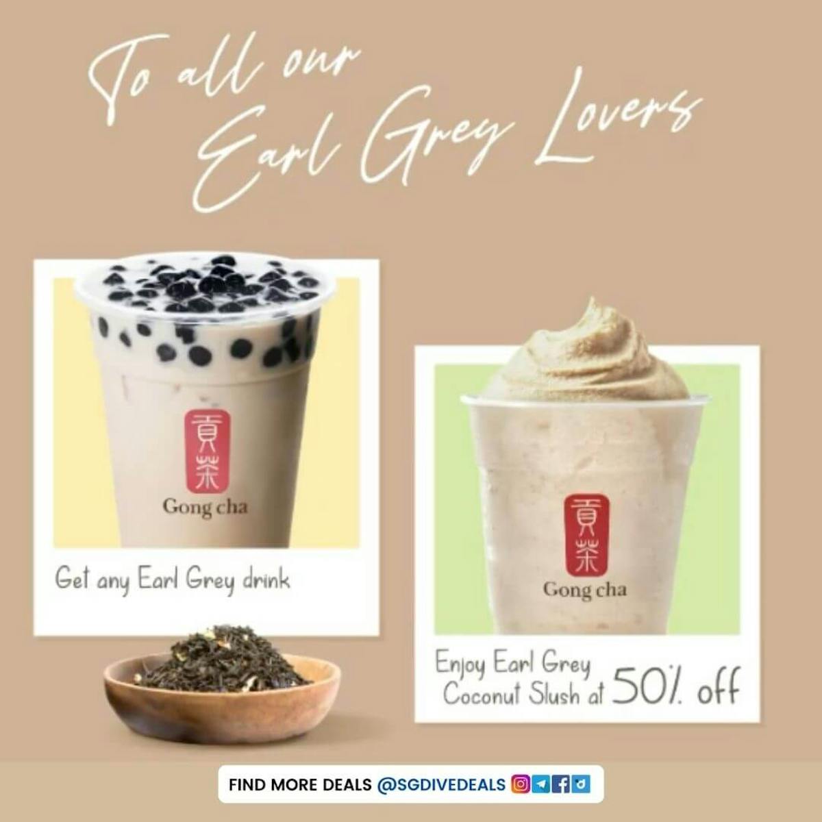 Gong Cha 50% Off Earl Grey Coconut Slush