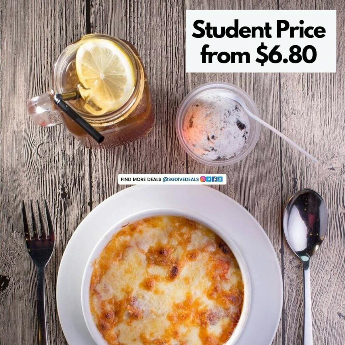 Student meals from $6.80