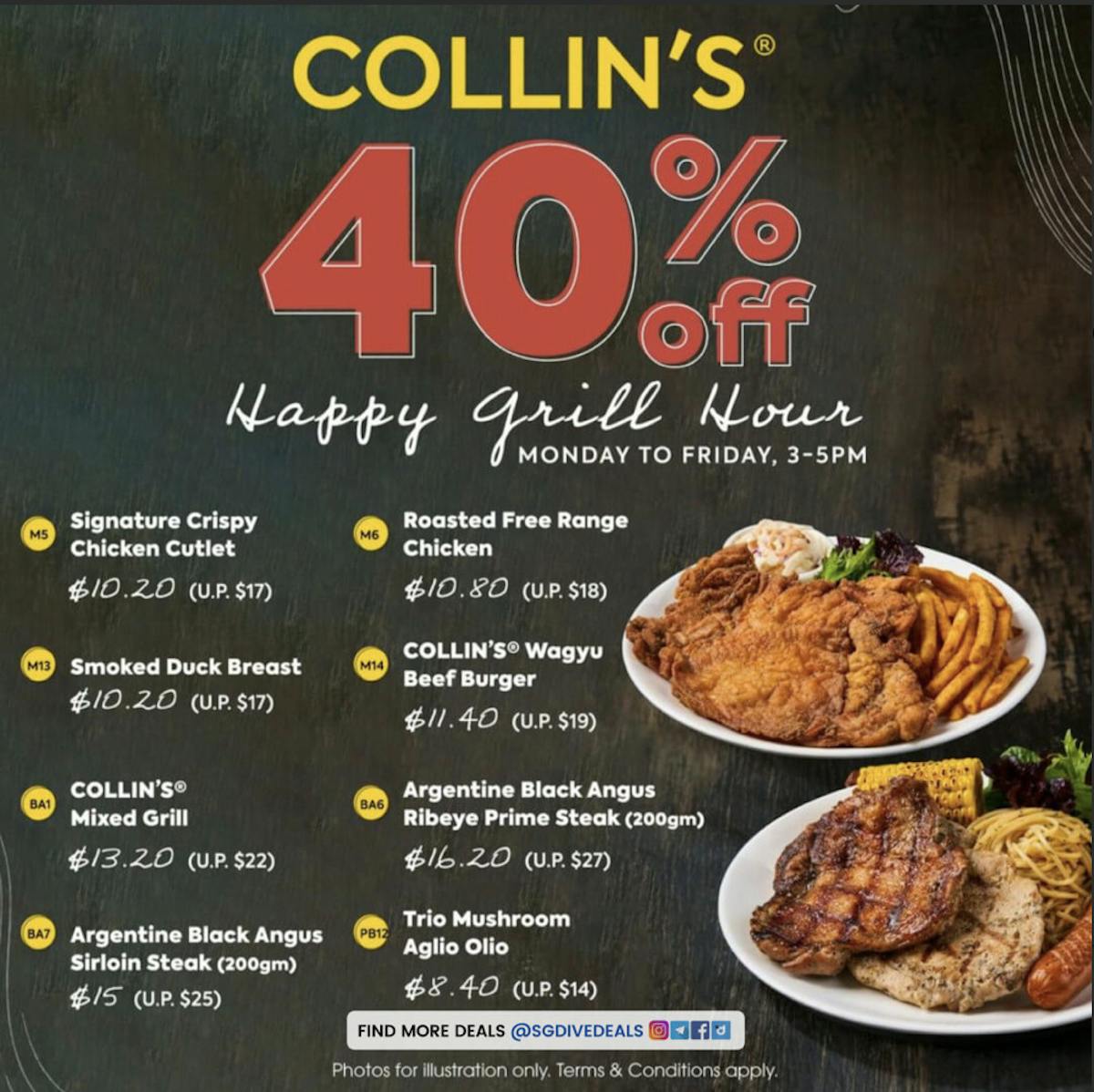 40% off selected grilled signature dishes promotion