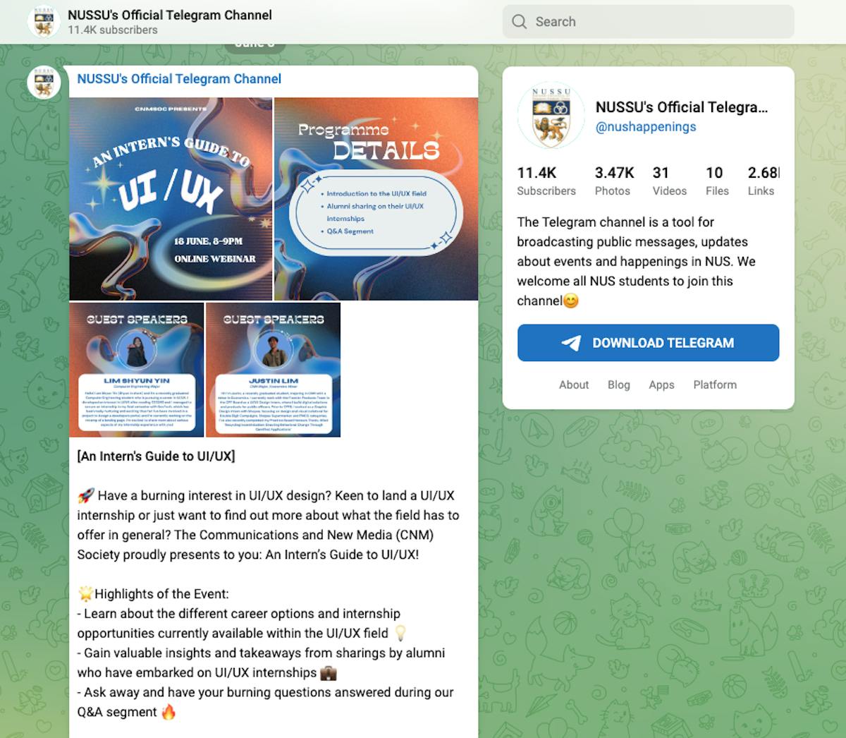 Student telegram channels and groups to find all the student resources, deals and lobangs