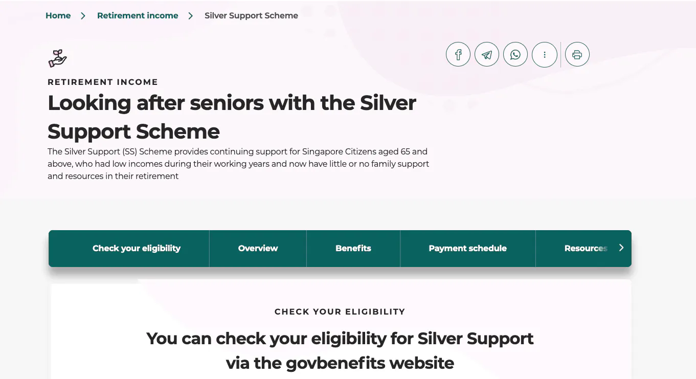 Silver Support Scheme 2026 Singapore: Up to $4,320 a Year for Lower-Income Seniors Aged 65+