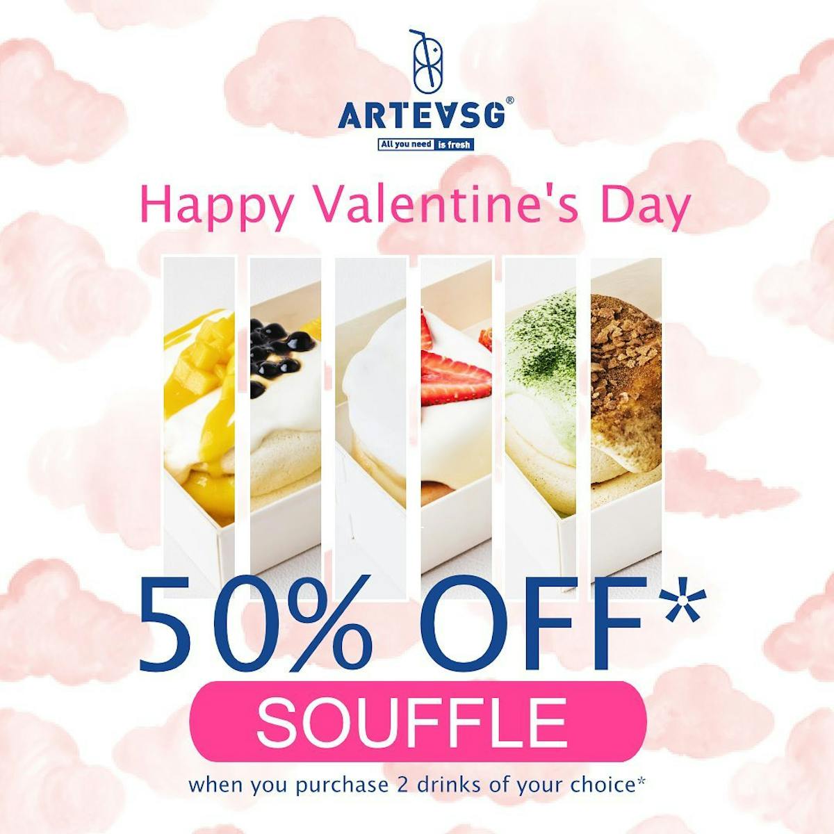 ARTEA Valentine's Day 50% off souffle