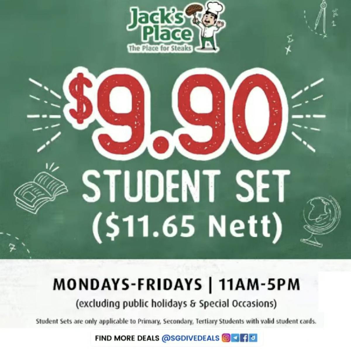 student sets at only $9.90++