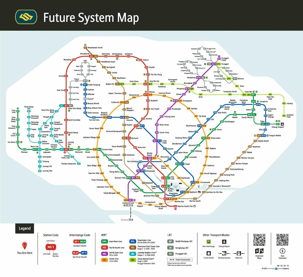 Singapore's Current and Future MRT Map Updated 2023