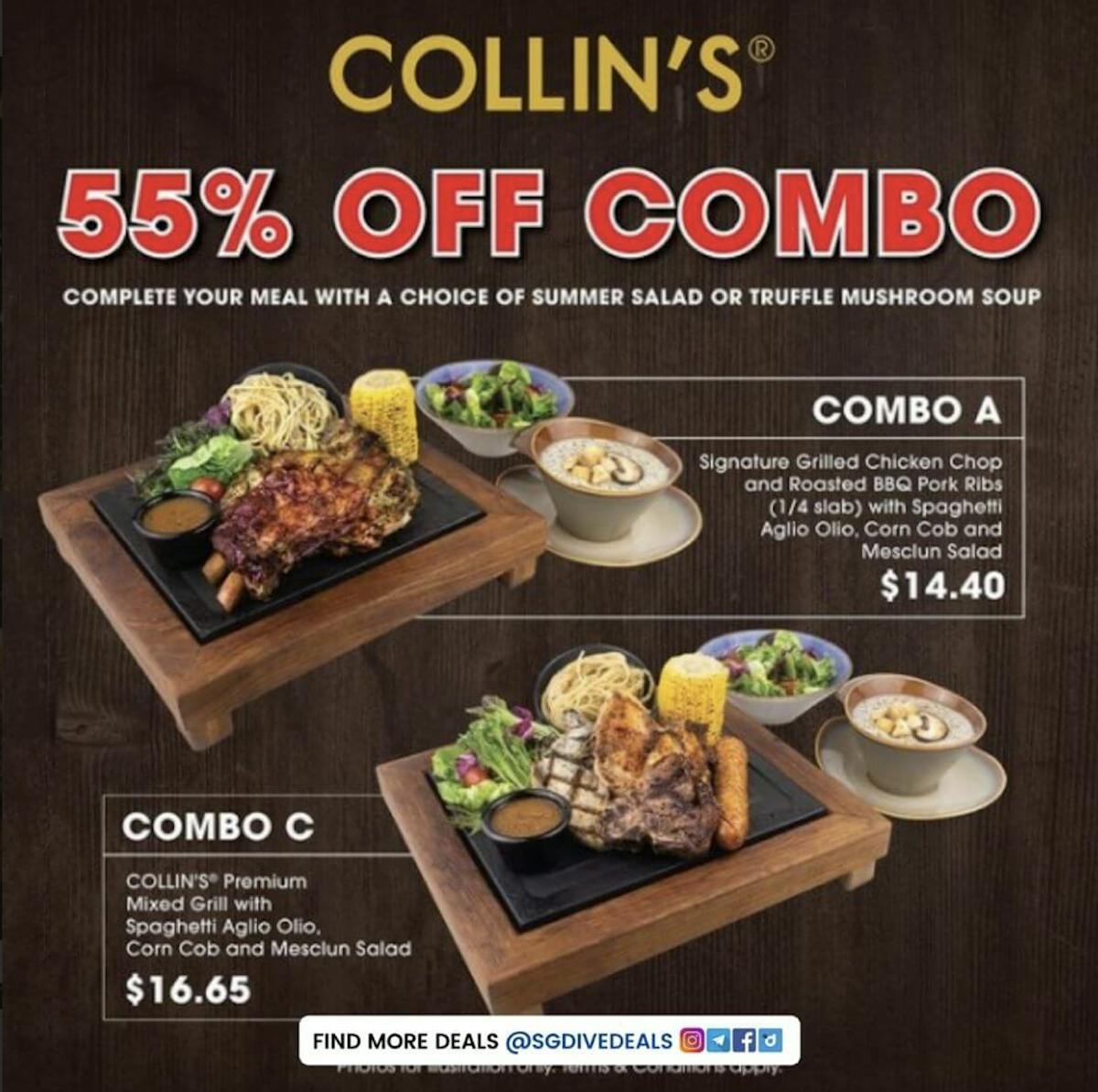 55% off combo meal