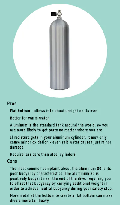 infographic - pros of having a aluminum scuba cylinder